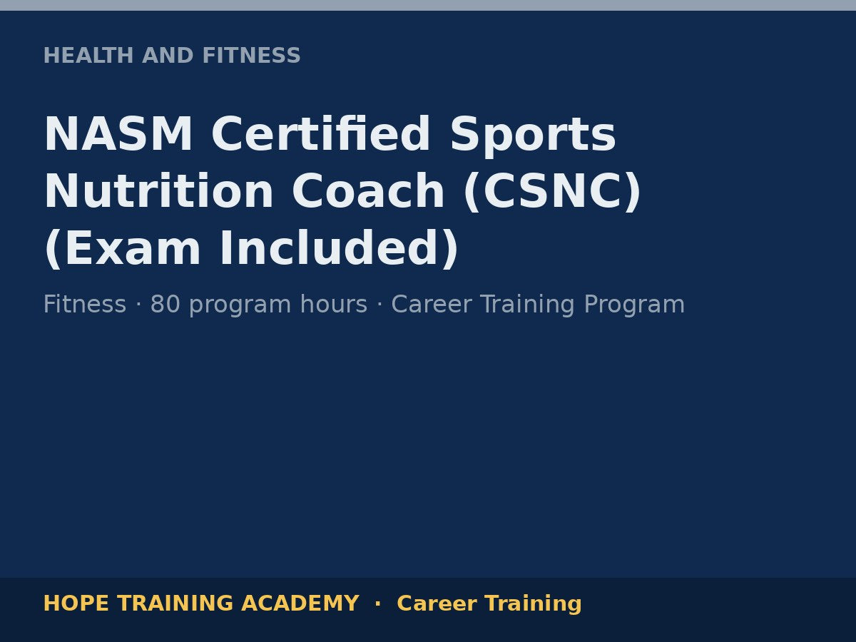 NASM Certified Sports Nutrition Coach (CSNC) (Exam Included)