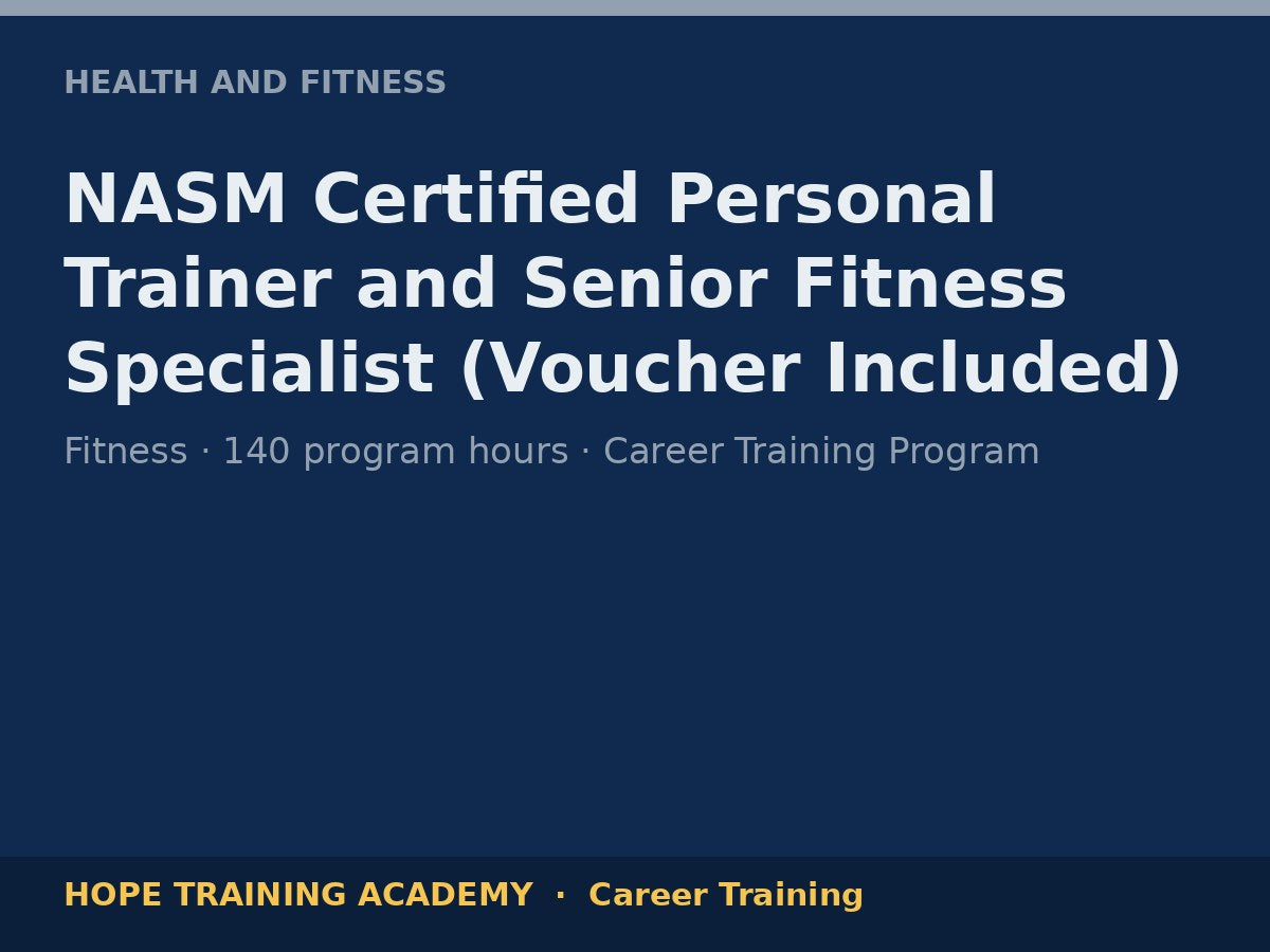 NASM Certified Personal Trainer and Senior Fitness Specialist (Voucher Included)
