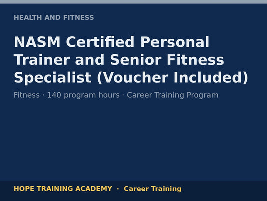 NASM Certified Personal Trainer and Senior Fitness Specialist (Voucher Included)