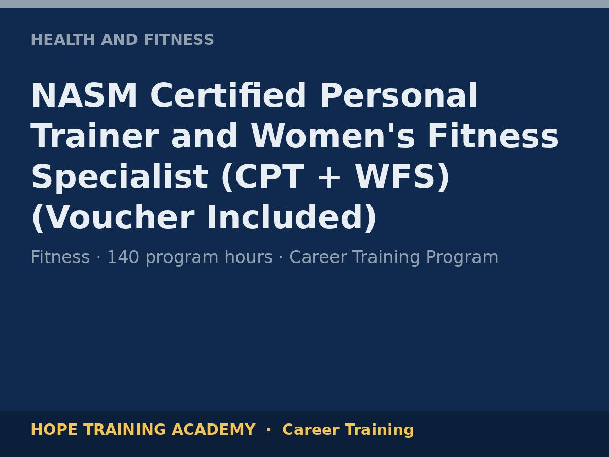 NASM Certified Personal Trainer and Women's Fitness Specialist (CPT + WFS) (Voucher Includ