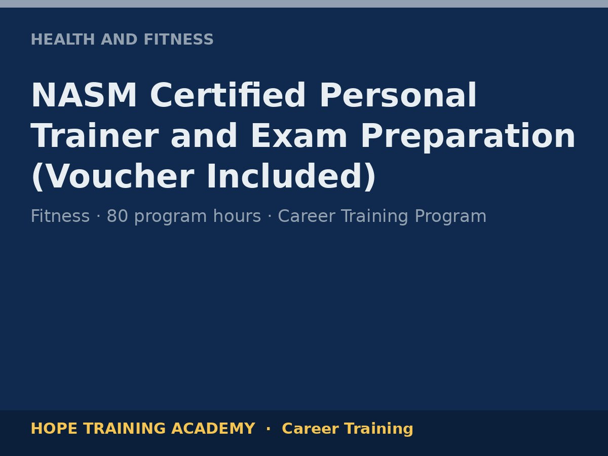 NASM Certified Personal Trainer and Exam Preparation (Voucher Included)