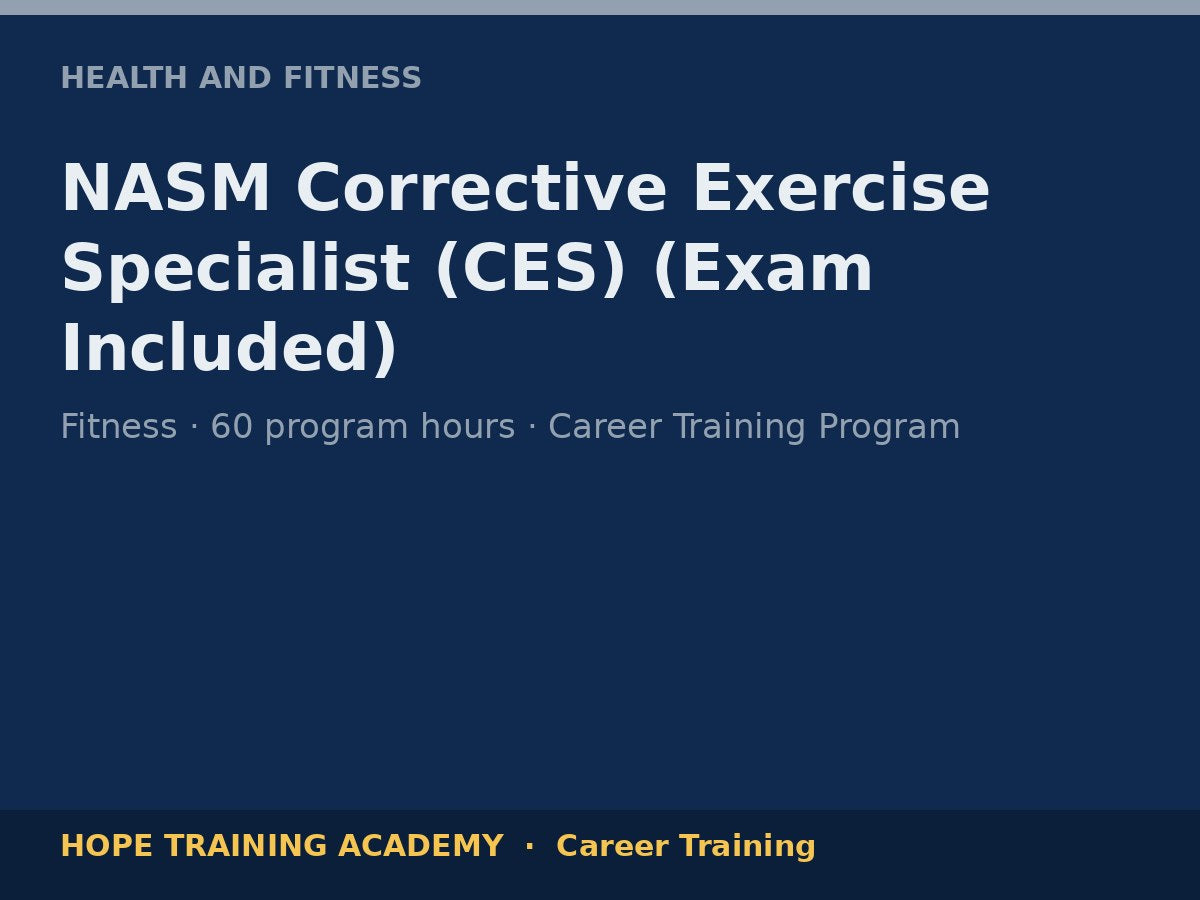 NASM Corrective Exercise Specialist (CES) (Exam Included)