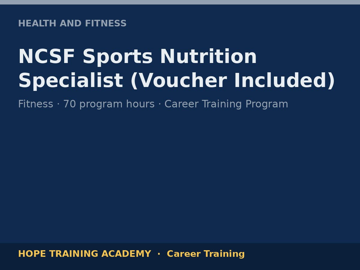 NCSF Sports Nutrition Specialist (Voucher Included)