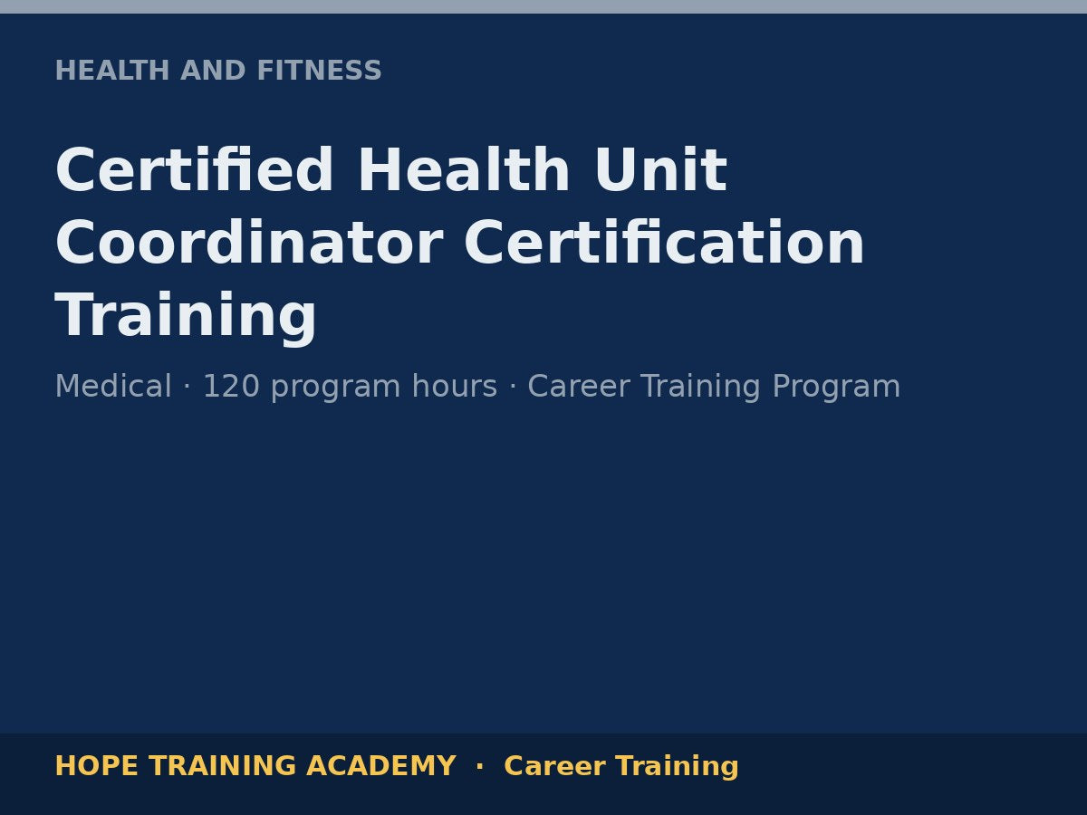 Certified Health Unit Coordinator Certification Training