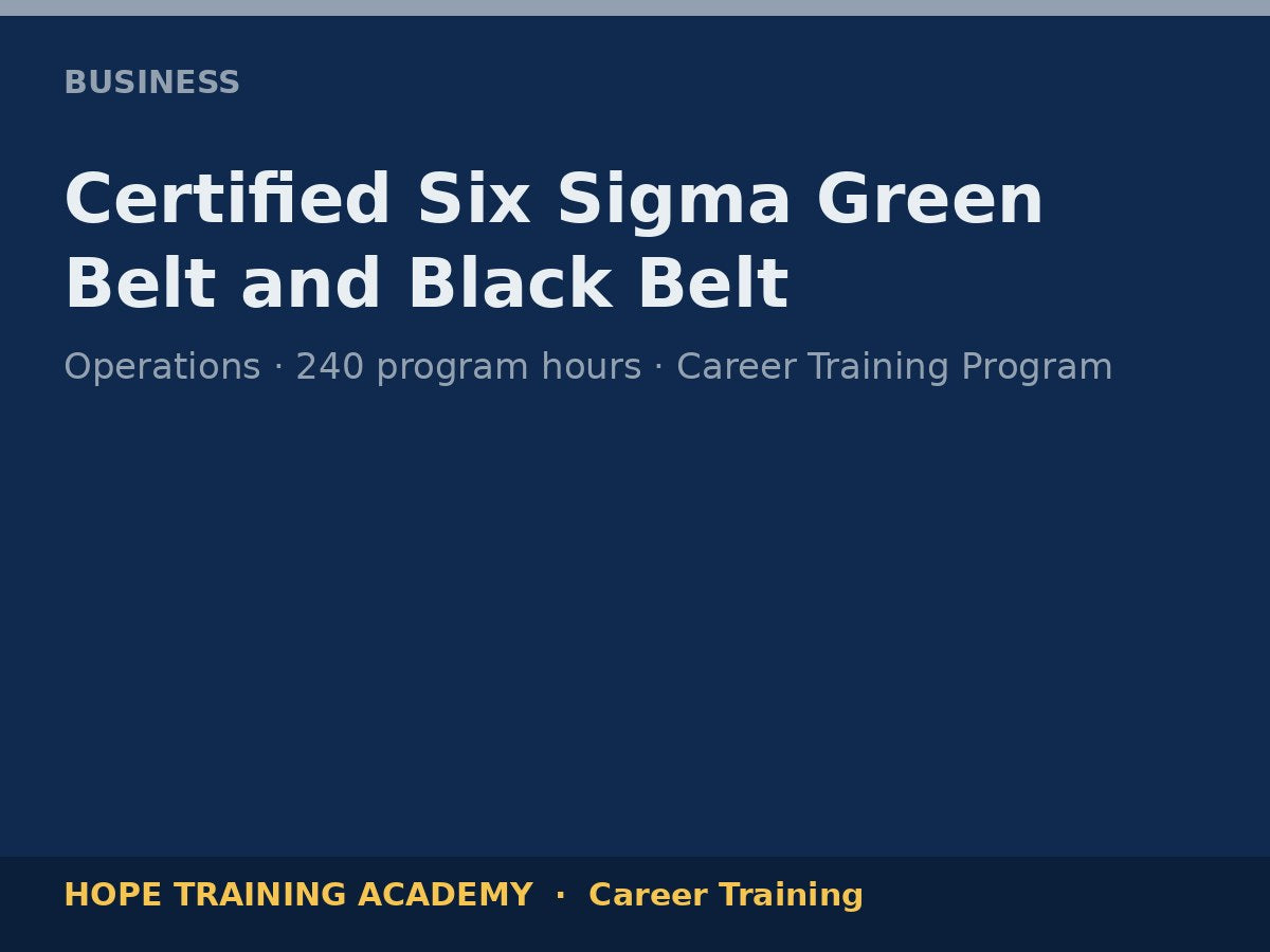Certified Six Sigma Green Belt and Black Belt