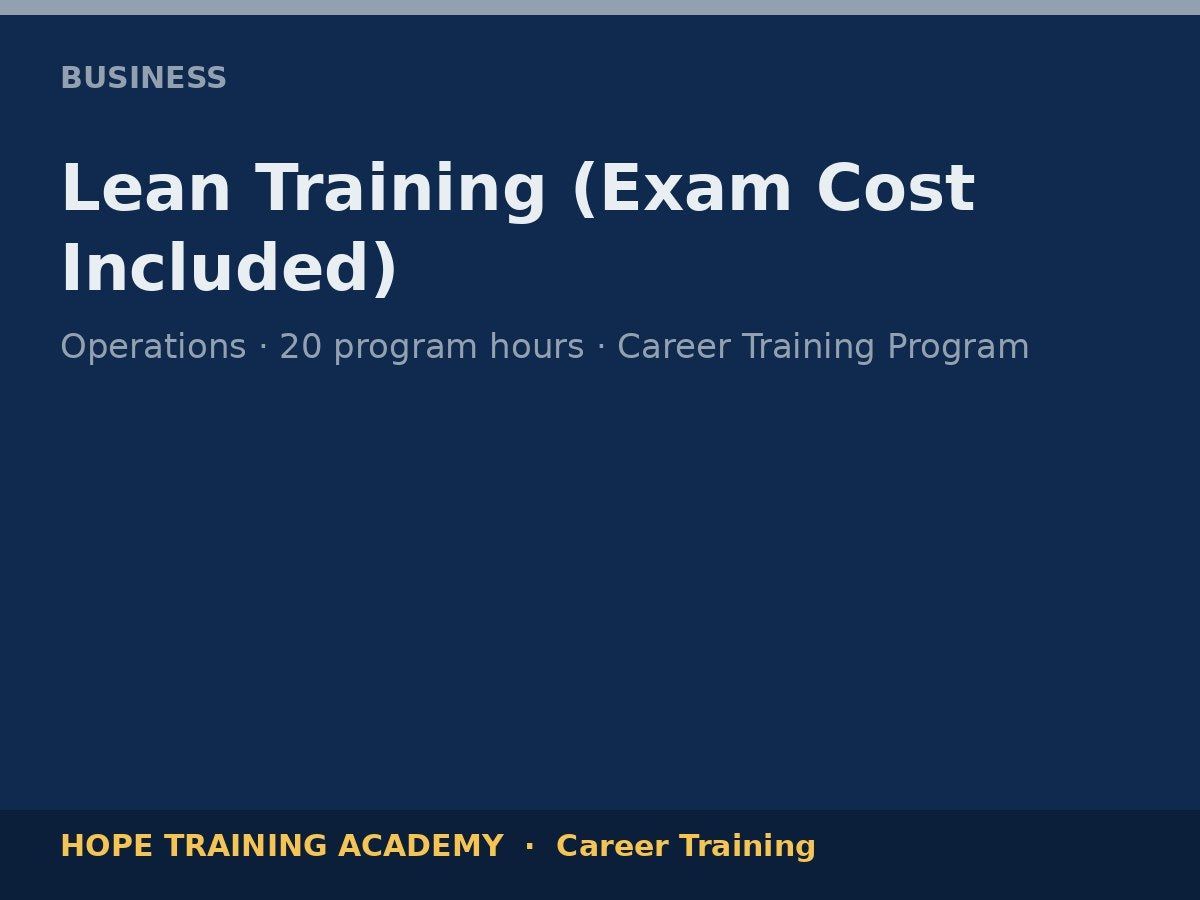 Lean Training (Exam Cost Included)