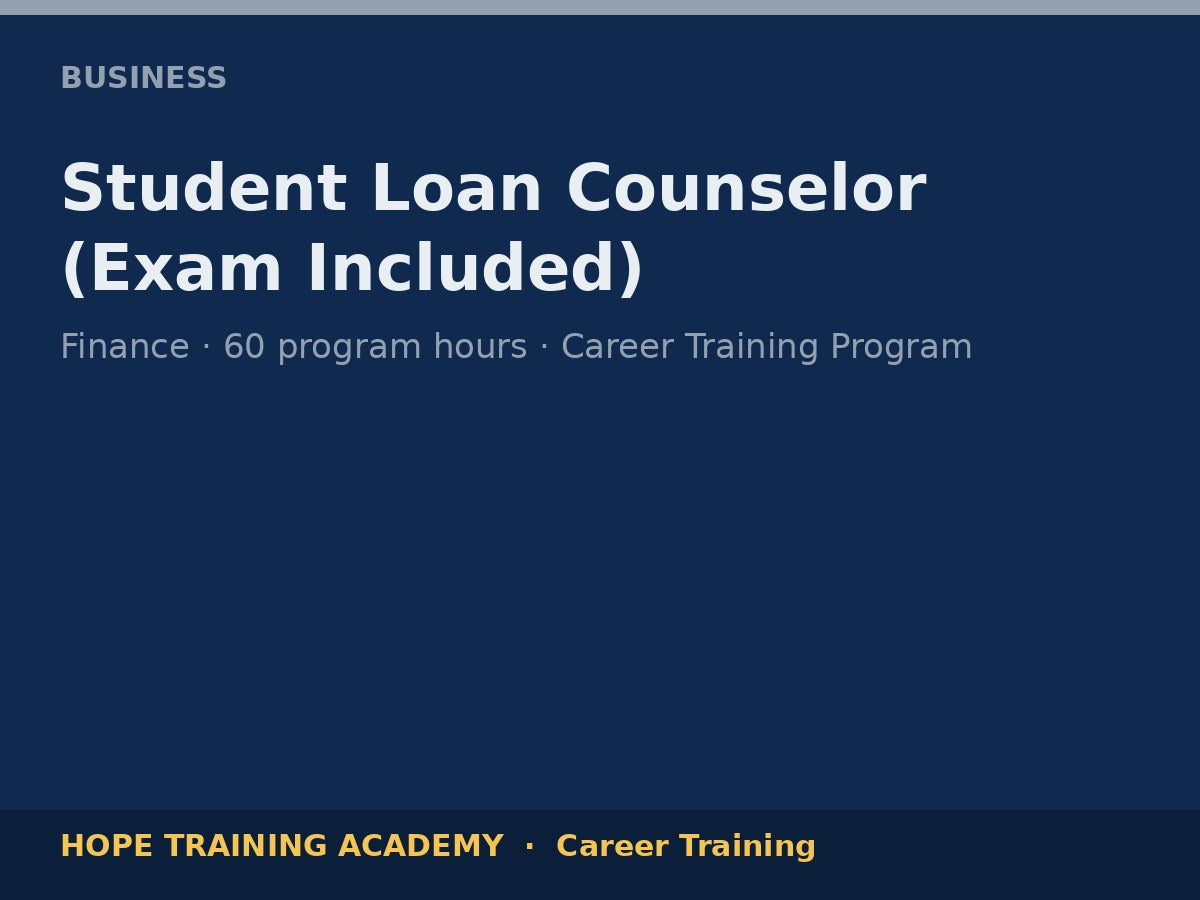 Student Loan Counselor (Exam Included)