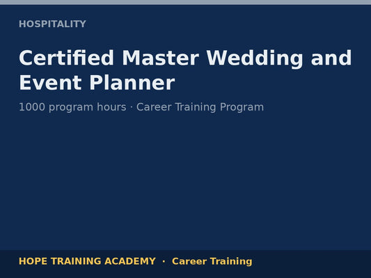 Certified Master Wedding and Event Planner