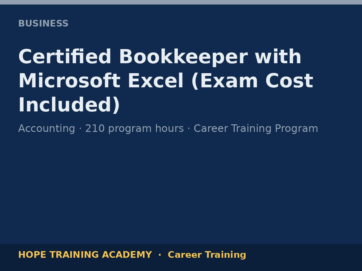 Certified Bookkeeper with Microsoft Excel (Exam Cost Included)