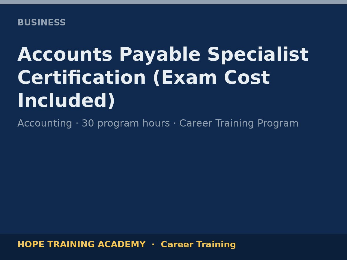 Accounts Payable Specialist Certification (Exam Cost Included)