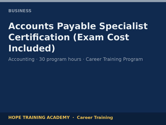 Accounts Payable Specialist Certification (Exam Cost Included)