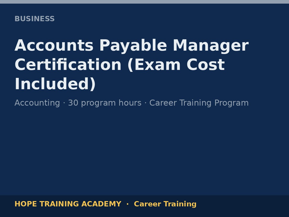 Accounts Payable Manager Certification (Exam Cost Included)