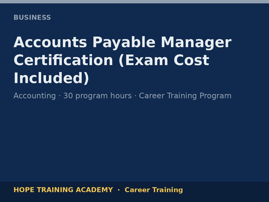 Accounts Payable Manager Certification (Exam Cost Included)