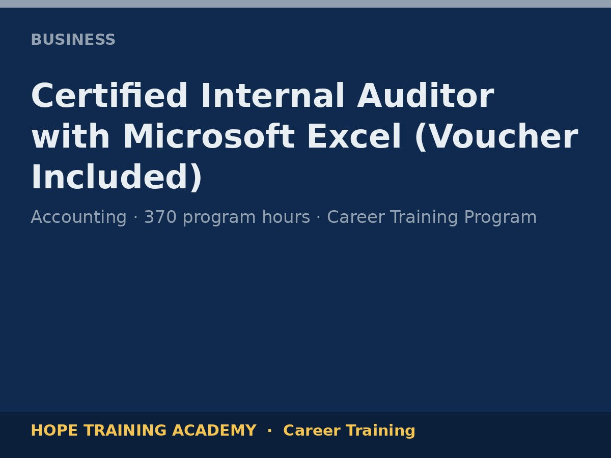 Certified Internal Auditor with Microsoft Excel (Voucher Included)