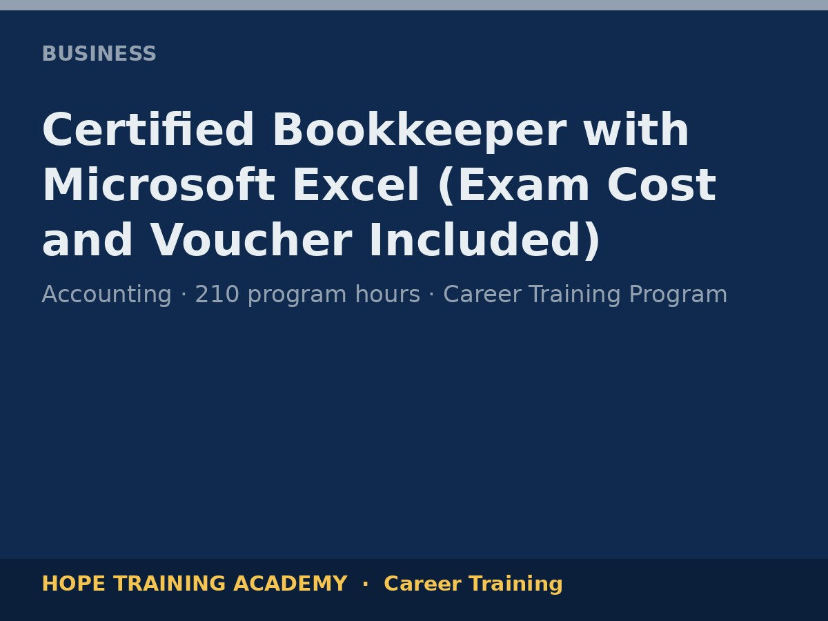 Certified Bookkeeper with Microsoft Excel (Exam Cost and Voucher Included)