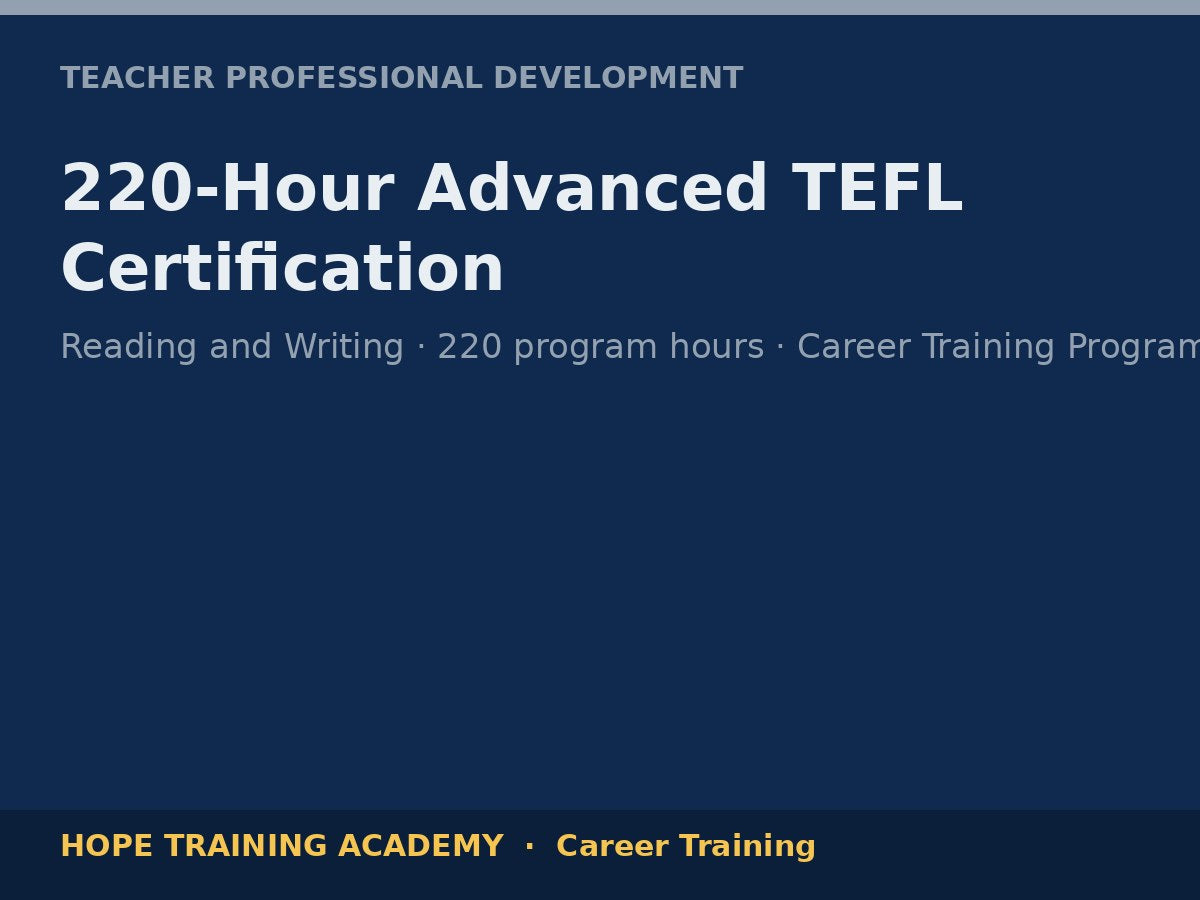 220-Hour Advanced TEFL Certification