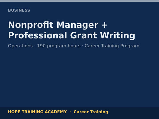 Nonprofit Manager + Professional Grant Writing