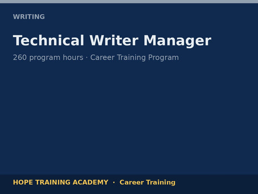 Technical Writer Manager