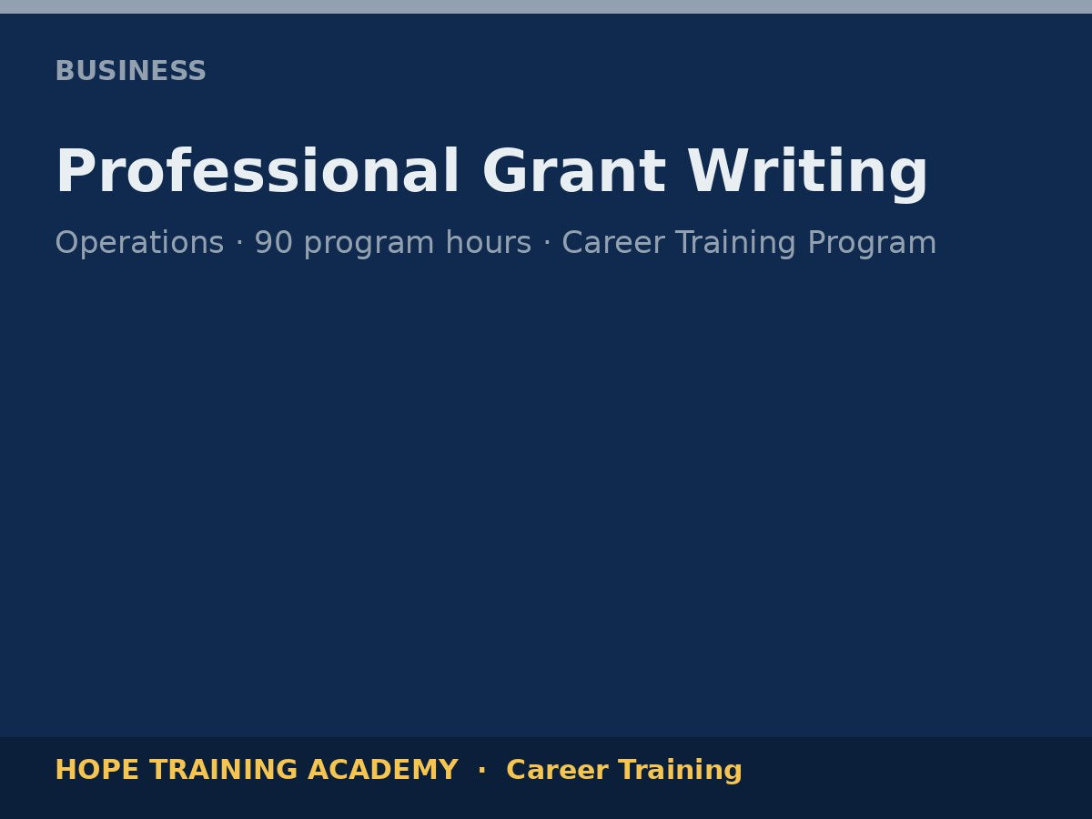 Professional Grant Writing