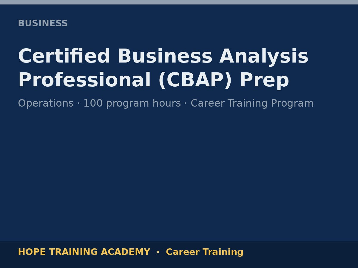 Certified Business Analysis Professional (CBAP) Prep