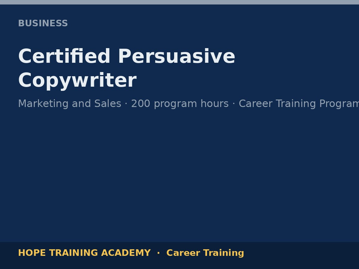 Certified Persuasive Copywriter