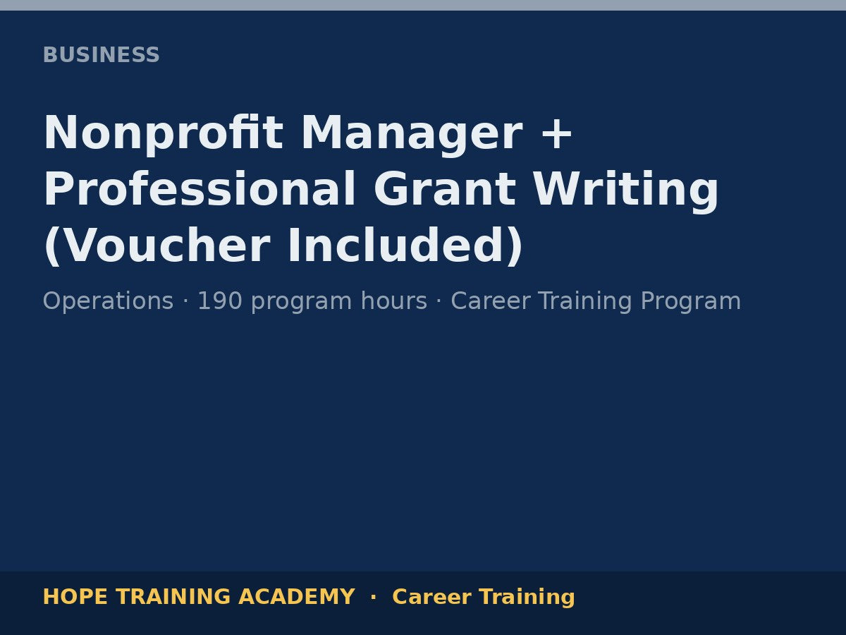 Nonprofit Manager + Professional Grant Writing (Voucher Included)
