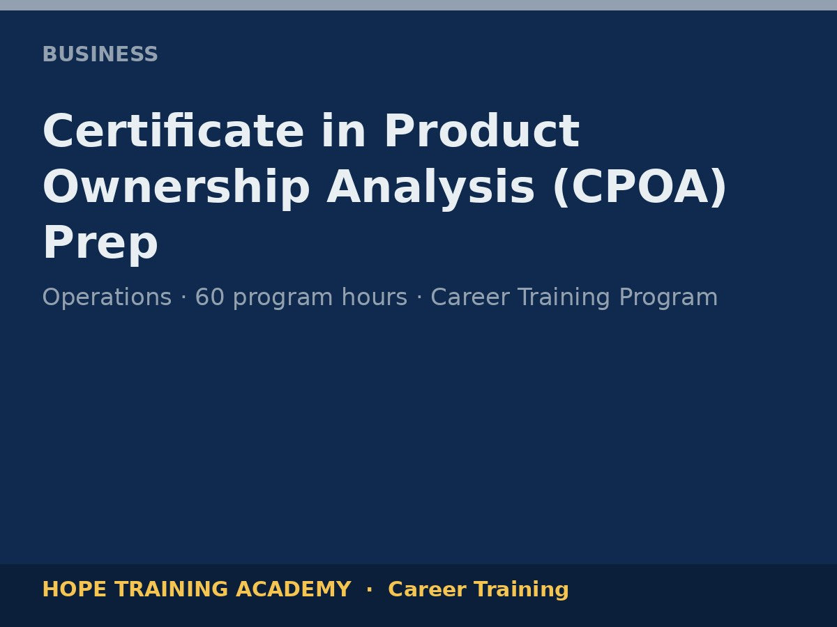 Certificate in Product Ownership Analysis (CPOA) Prep
