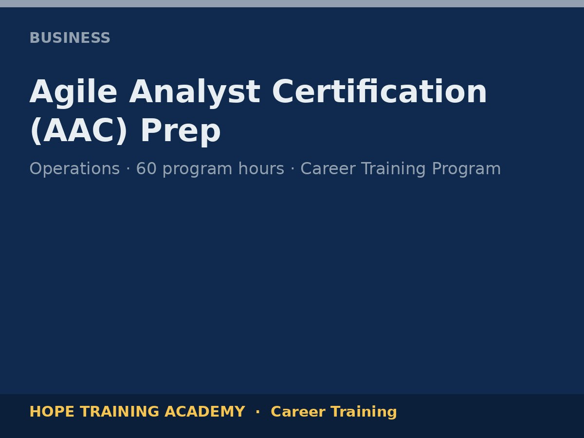 Agile Analyst Certification (AAC) Prep