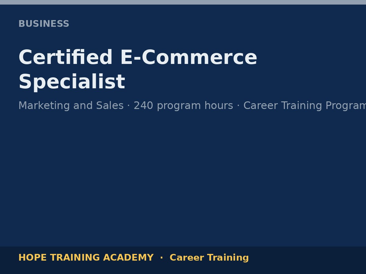 Certified E-Commerce Specialist