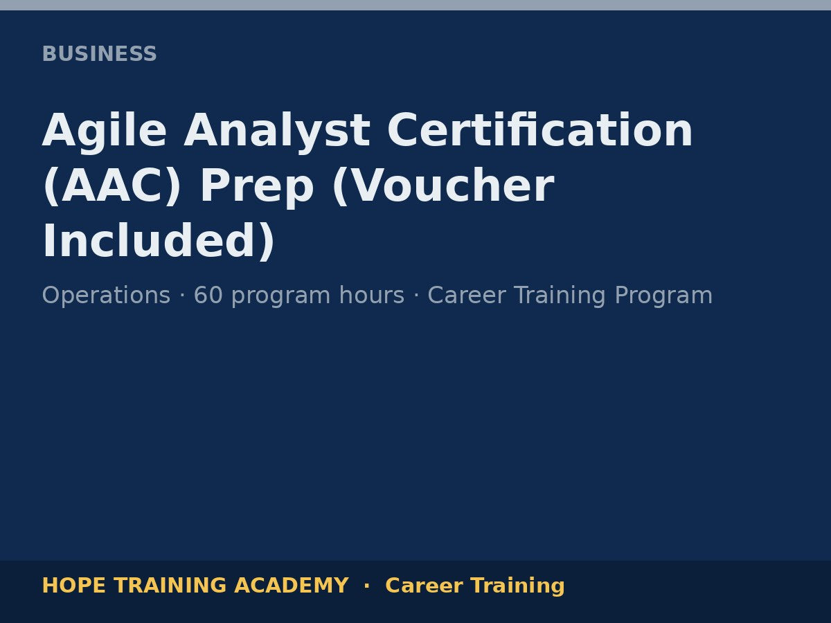 Agile Analyst Certification (AAC) Prep (Voucher Included)
