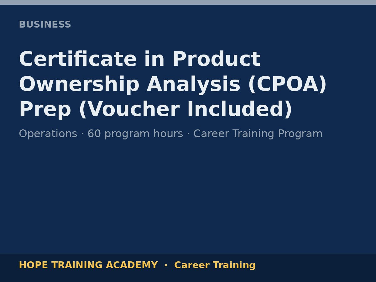 Certificate in Product Ownership Analysis (CPOA) Prep (Voucher Included)