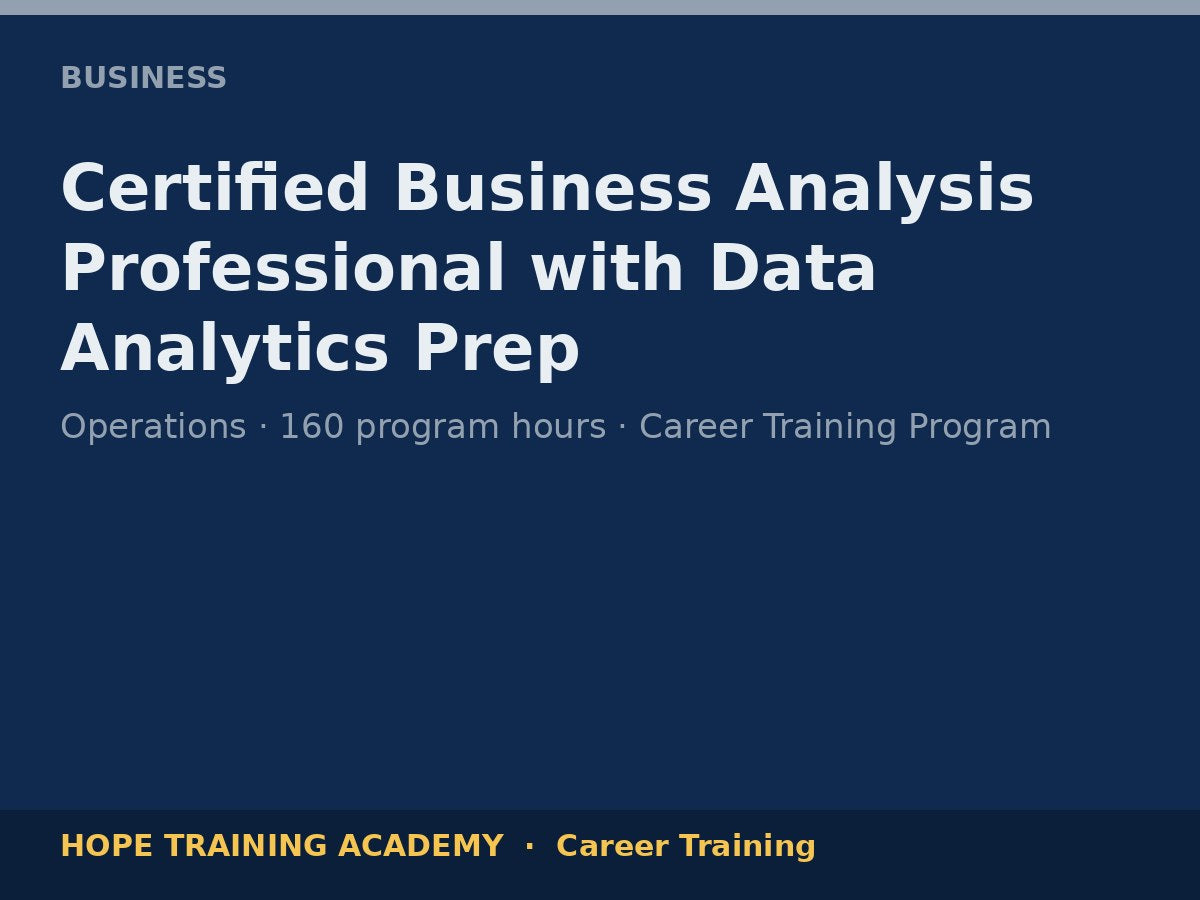 Certified Business Analysis Professional with Data Analytics Prep