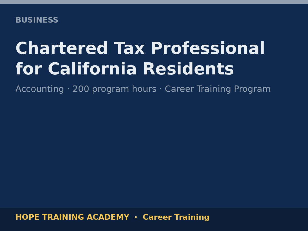 Chartered Tax Professional for California Residents