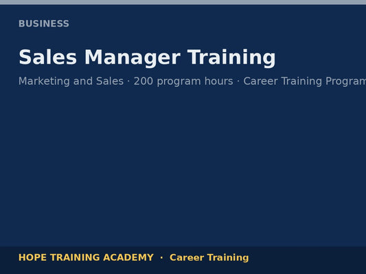 Sales Manager Training