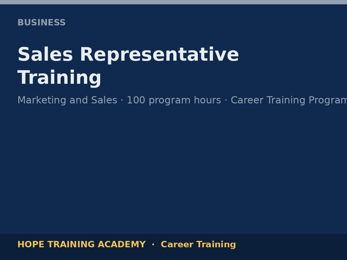 Sales Representative Training