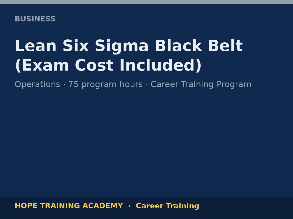 Lean Six Sigma Black Belt (Exam Cost Included)