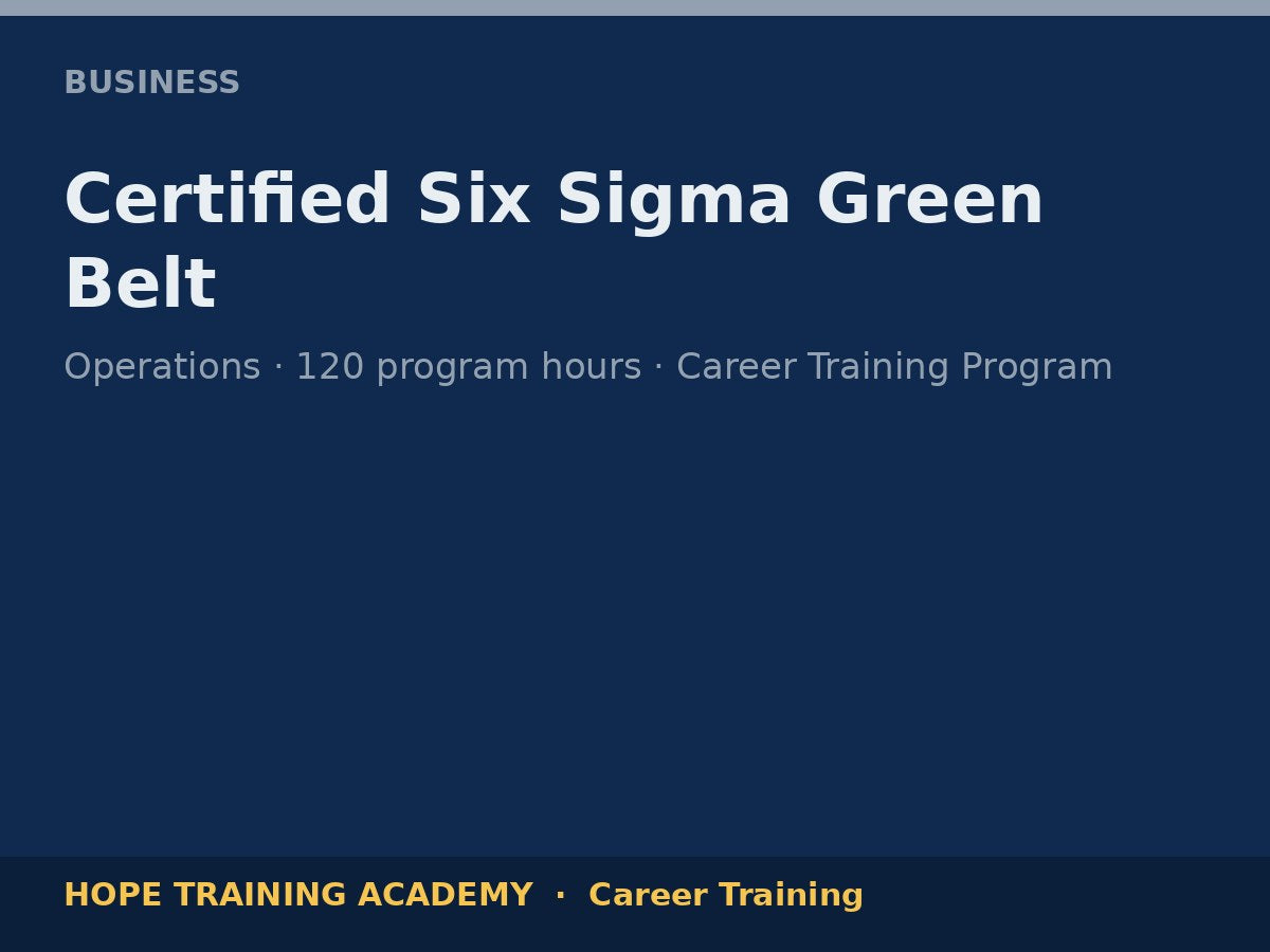 Certified Six Sigma Green Belt