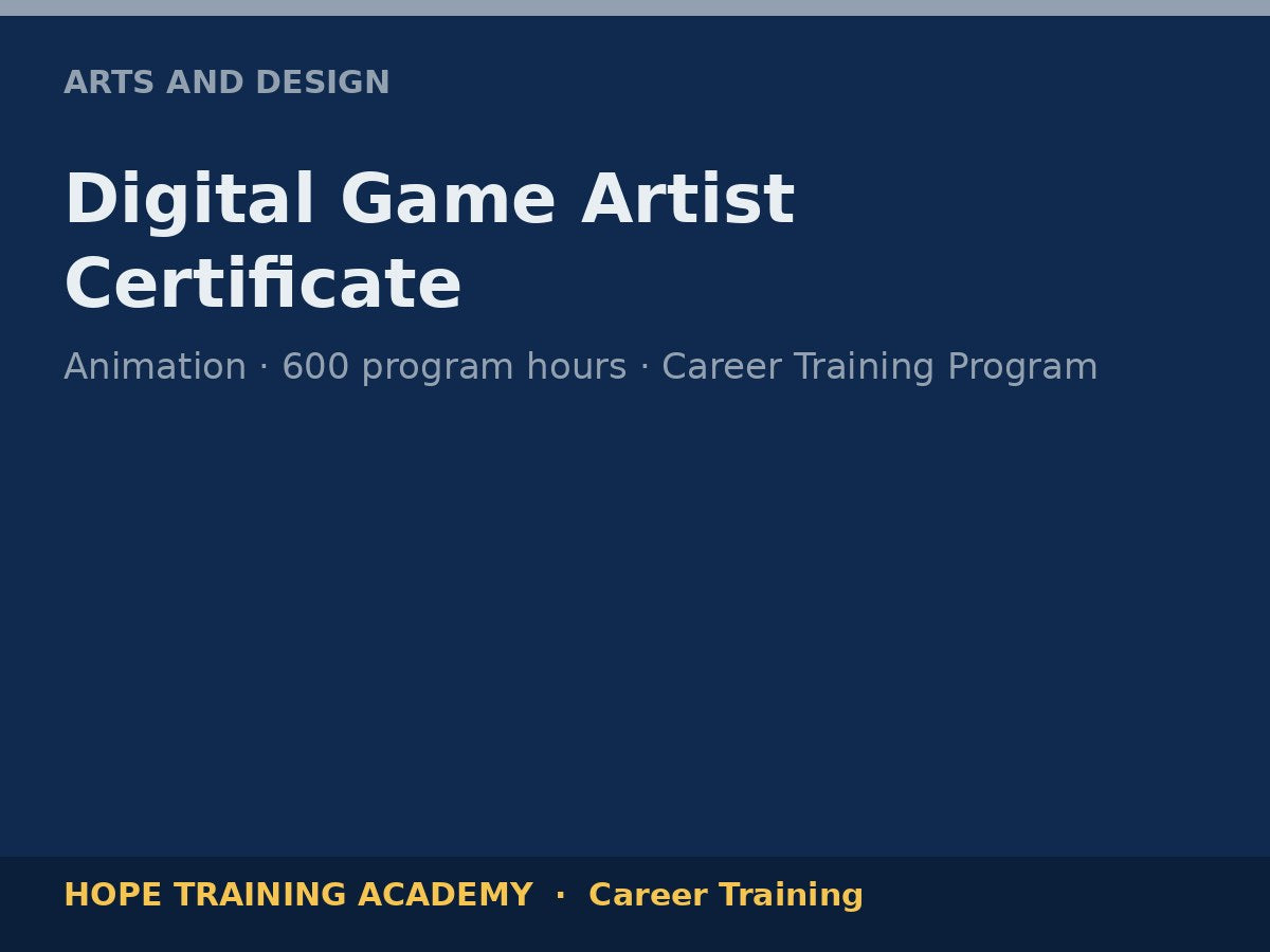 Digital Game Artist Certificate