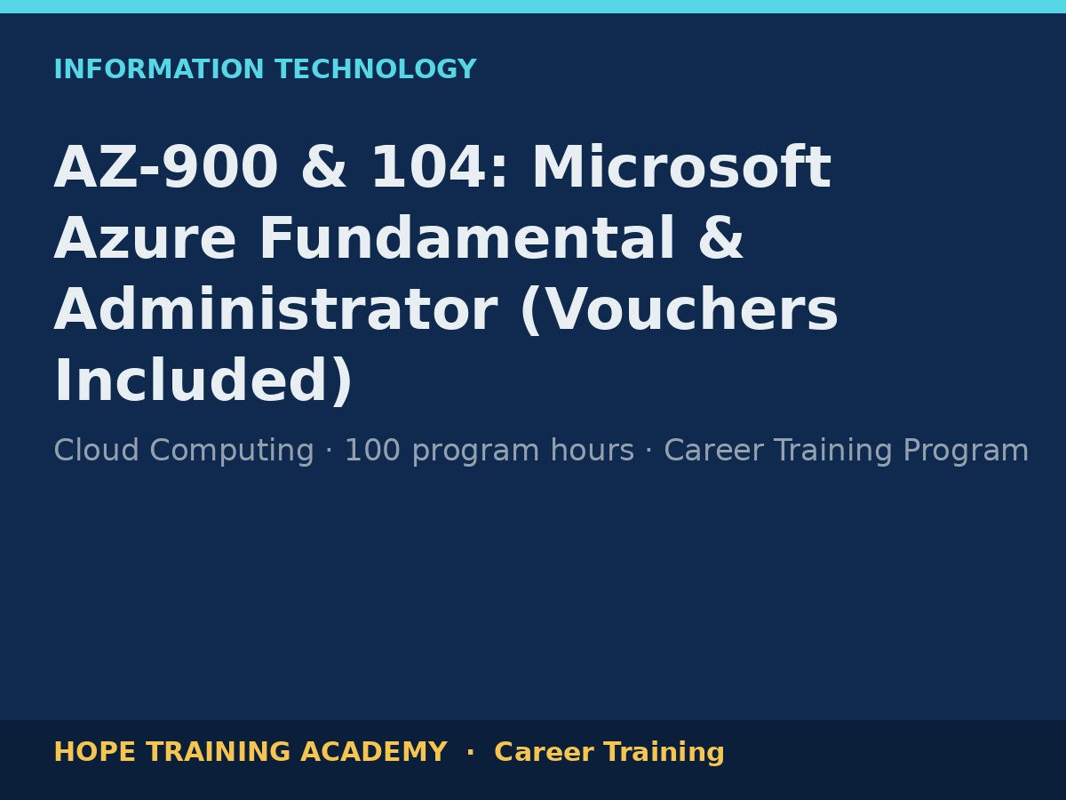 AZ-900 & 104: Microsoft Azure Fundamental & Administrator (Vouchers Included)