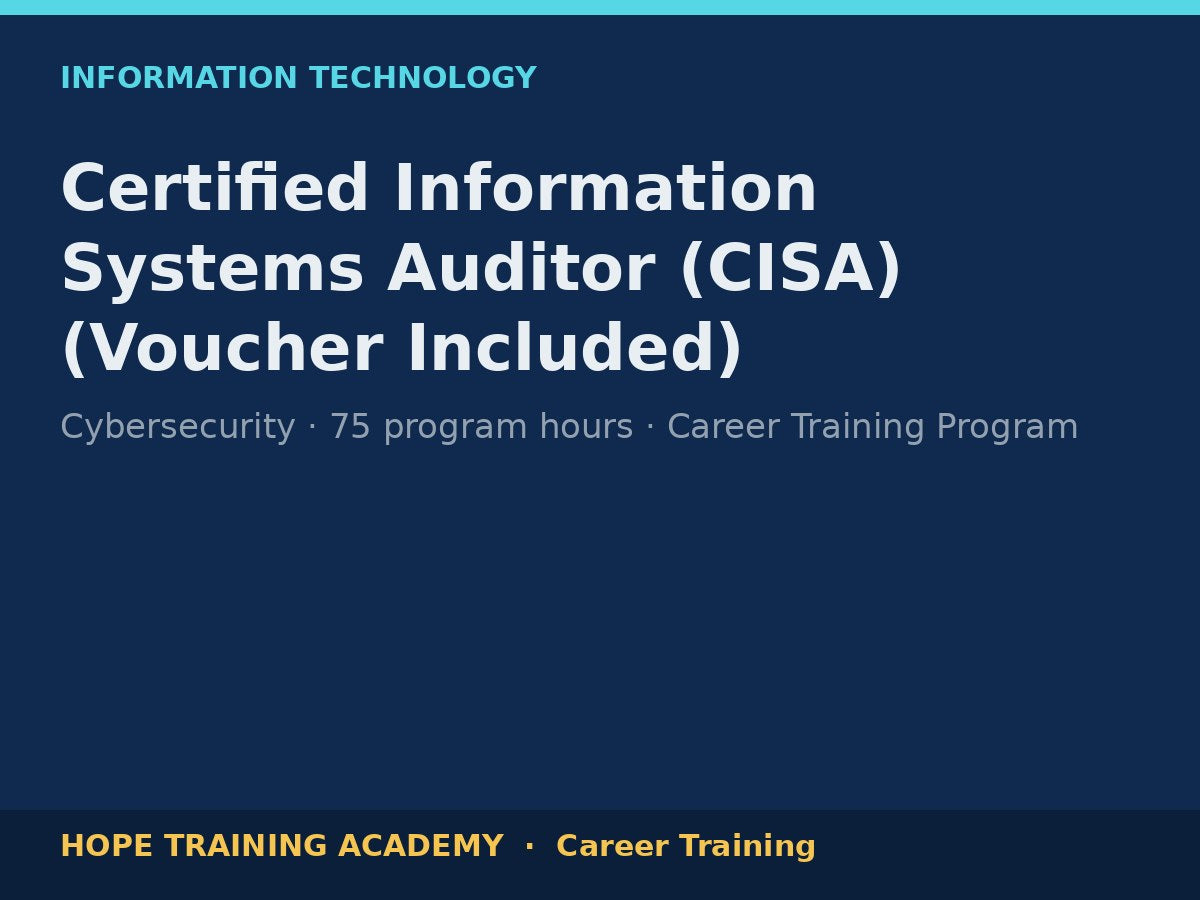 Certified Information Systems Auditor (CISA) (Voucher Included)