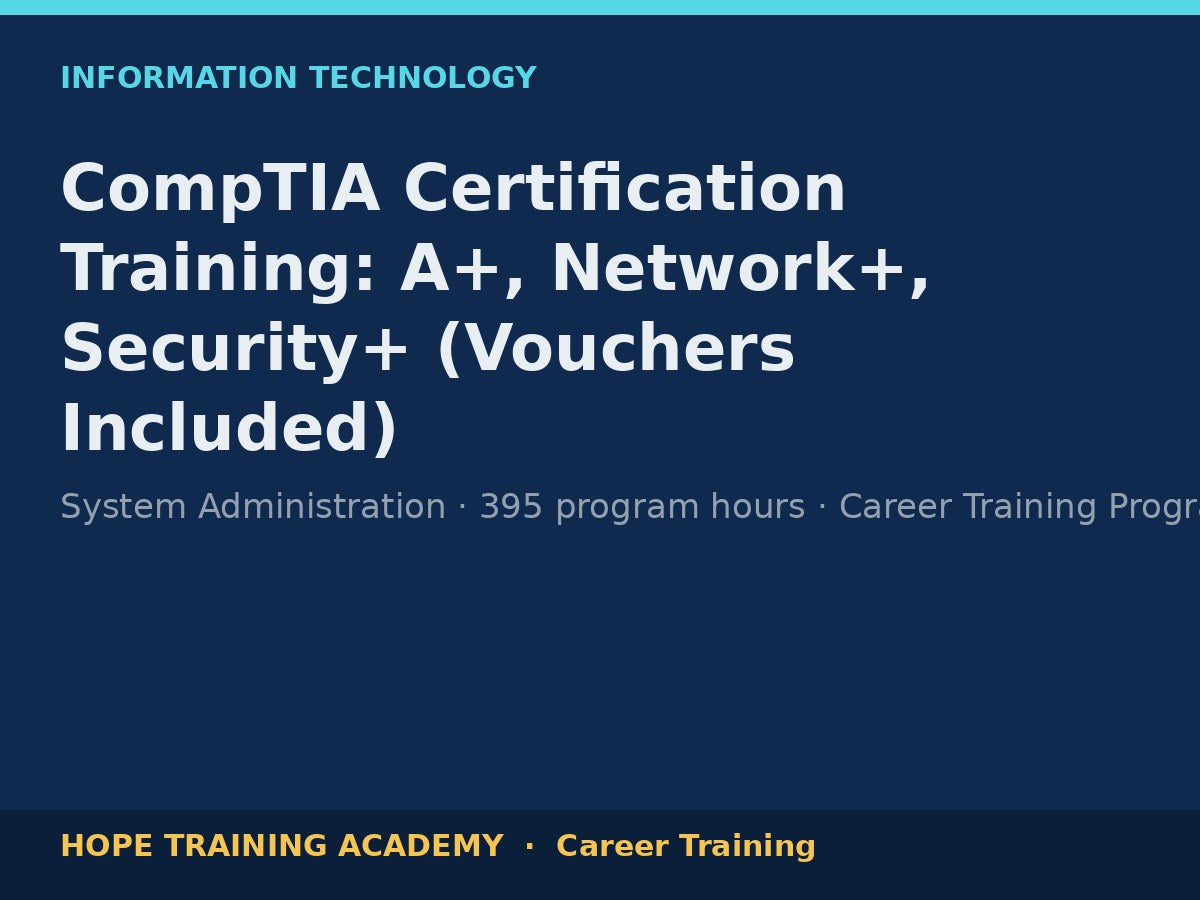 CompTIA Certification Training: A+, Network+, Security+ (Vouchers Included)