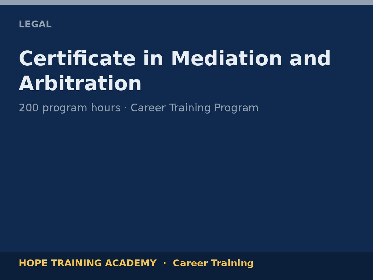Certificate in Mediation and Arbitration