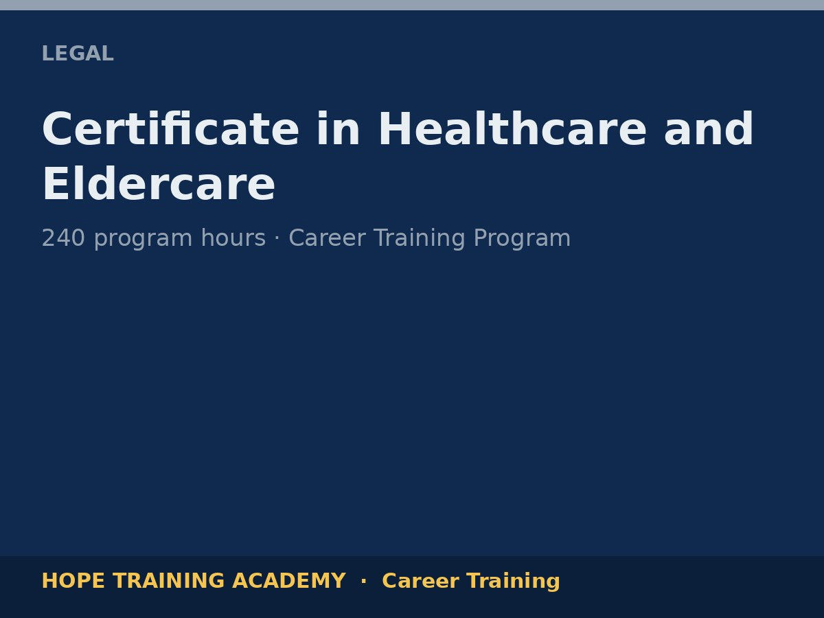 Certificate in Healthcare and Eldercare
