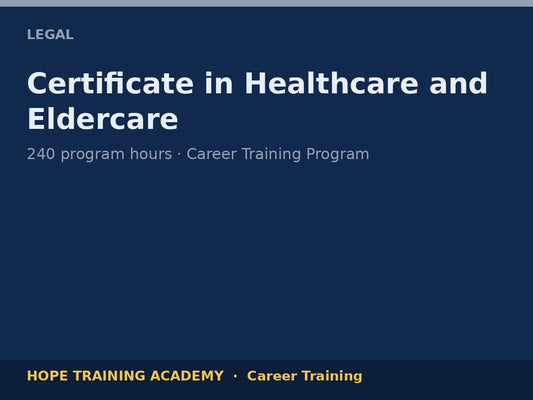Certificate in Healthcare and Eldercare