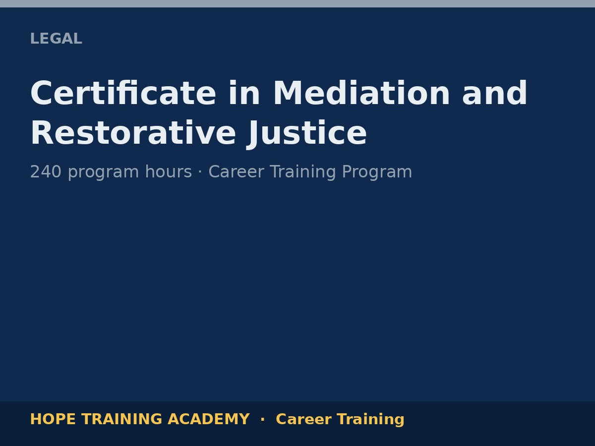 Certificate in Mediation and Restorative Justice