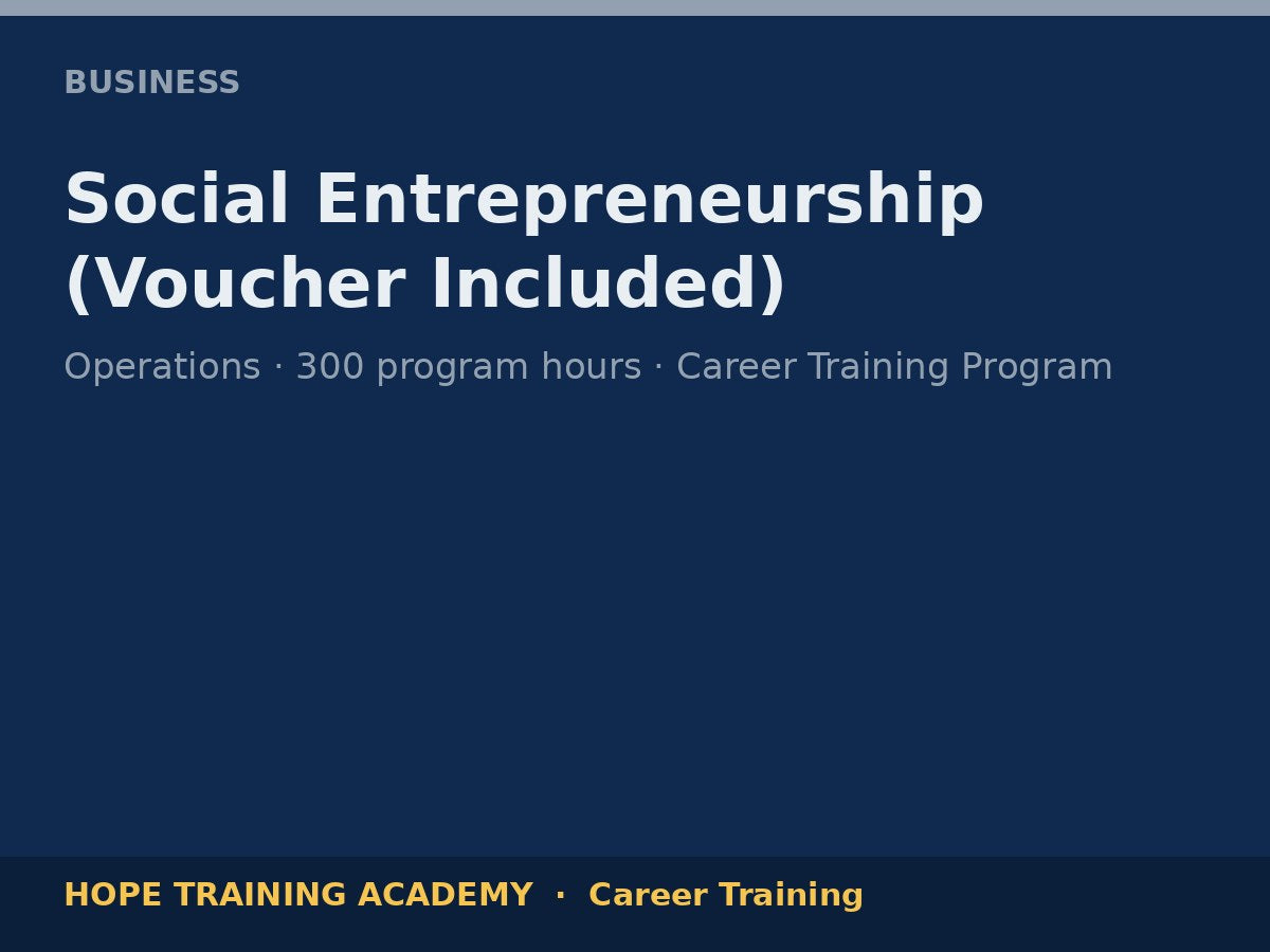 Social Entrepreneurship (Voucher Included)