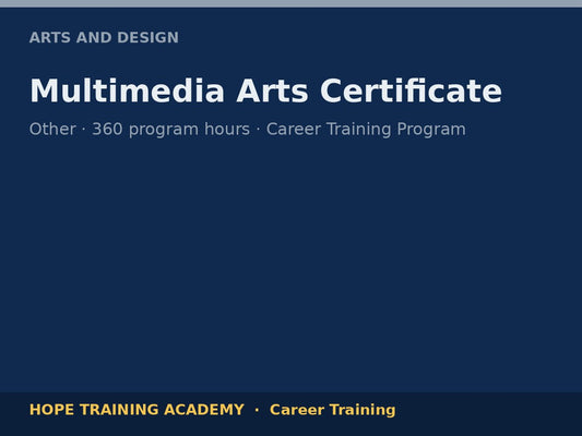 Multimedia Arts Certificate
