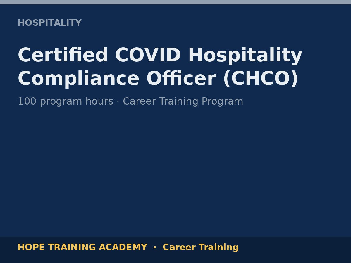 Certified COVID Hospitality Compliance Officer (CHCO)