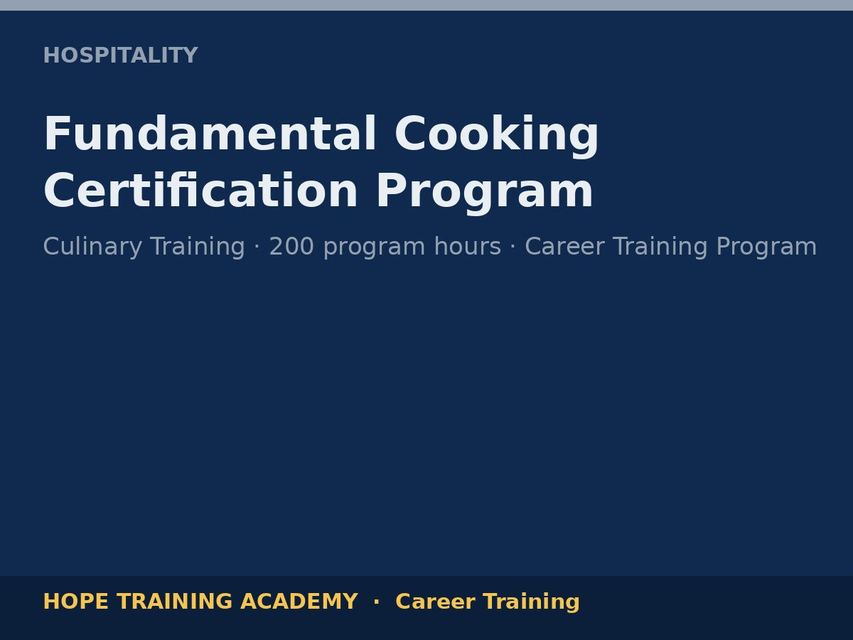 Fundamental Cooking Certification Program