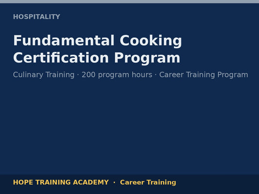 Fundamental Cooking Certification Program